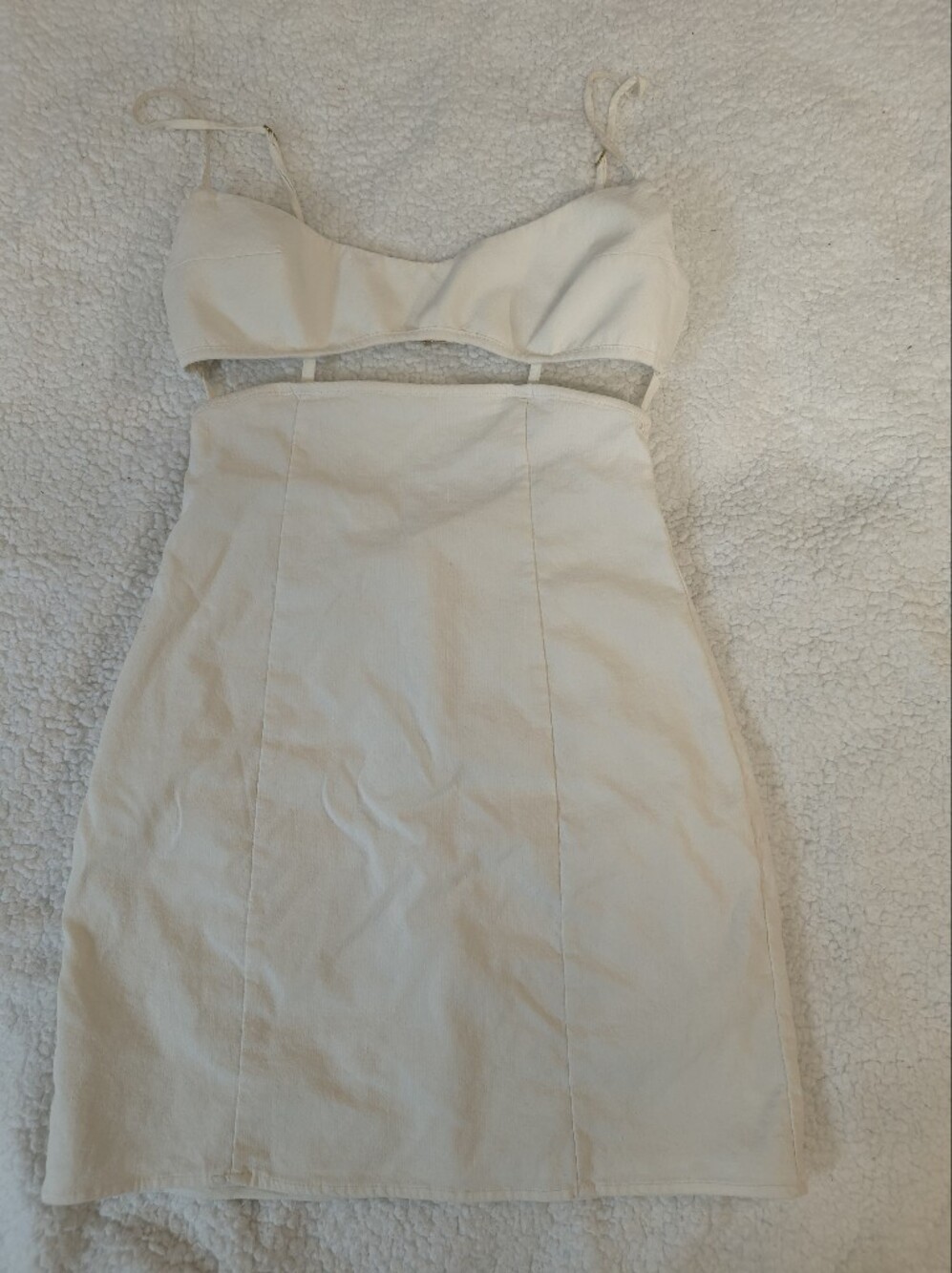 Zara White Cut Out Mini Dress Adjustable Straps Size Small